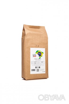 Натуральный жареный кофе в зернах. Бразилия Сантос – самый популярный сорт брази. . фото 1