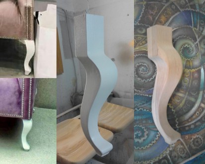 Изящная фигурная мебельная ножка из дерева, классической формы "кабриоль&qu. . фото 3