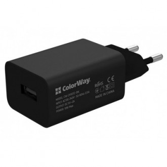Зарядное устройство ColorWay 1USB AUTO ID 2A (10W) black + cable Lightning (CW-C. . фото 2