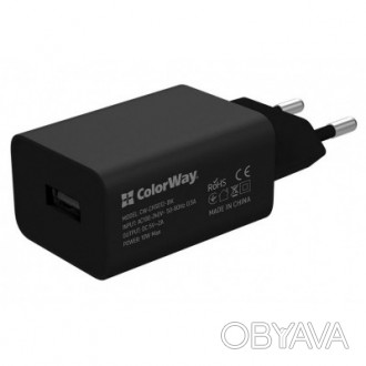 Зарядное устройство ColorWay 1USB AUTO ID 2A (10W) black + cable Lightning (CW-C. . фото 1