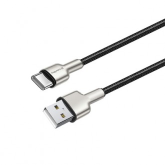 Дата кабель USB 2.0 AM to Type-C 1.0m head metal black ColorWay (CW-CBUC046-BK). . фото 2