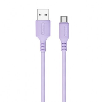 Дата кабель USB 2.0 AM to Type-C 1.0m soft silicone violet ColorWay (CW-CBUC044-. . фото 2