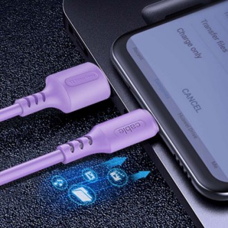 Дата кабель USB 2.0 AM to Type-C 1.0m soft silicone violet ColorWay (CW-CBUC044-. . фото 6