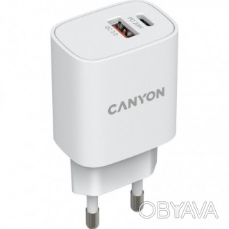 Зарядное устройство Canyon PD 20W/QC3.0 18W (CNE-CHA20W04). . фото 1