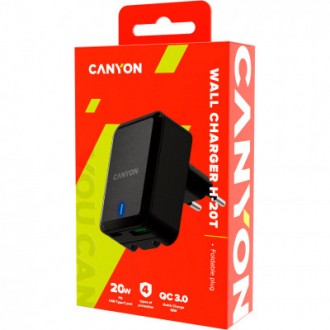 Зарядное устройство Canyon PD 20W/QC3.0 18W (CNS-CHA20B). . фото 4