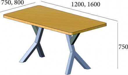 Стол Брайт 1600х800 Металл-Дизайн (Metall-Disign)Стол обеденный Брайт 1600х800
Т. . фото 3