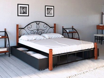 Кровать Анжелика с деревянными ножками 140х190 Металл-Дизайн (Metall-Disign)Тип . . фото 3