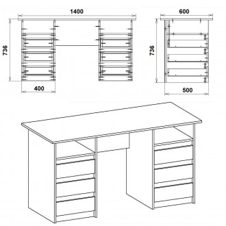 Письмовий стіл Декан-3 Компаніт - зручні та практичні меблі для дому, що характе. . фото 4