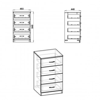 Комод-4А МДФ Компанит - удобная и практичная мебель для дома. Внутреннее наполне. . фото 3