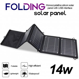 Складная портативная солнечная батарея, 14 Вт, плоская
Складная портативная солн. . фото 2