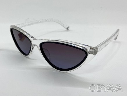 солнцезащитные женские очки линзы с поляризацией в пластиковой оправе треугольны. . фото 1