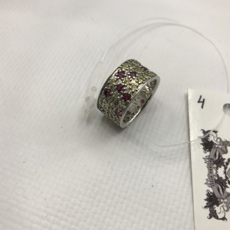 Предлагаем Вам купить красивое кольцо с натуральными цитринами и родолитами в се. . фото 3