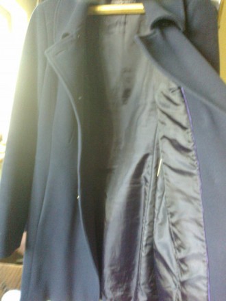 Пальто синего цвета, состав: шерсти 80%, Весна-осень, классика, очень красиво см. . фото 8