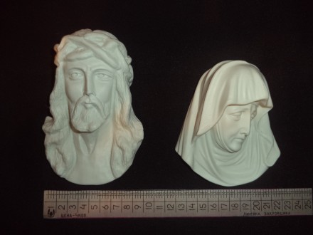 Художественная керамика из белого матового фарфора образ Иисуса и матери Господа. . фото 7