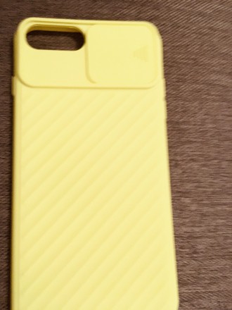 Желтый-Чехол Iphone 7+ /7/ 8Р. Силиконовый Nillkin CamShield специальной двигающ. . фото 4