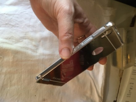 Чехол для телефона P7 p6 алюминиевая металлическая рамка и зеркальная акриловая . . фото 4