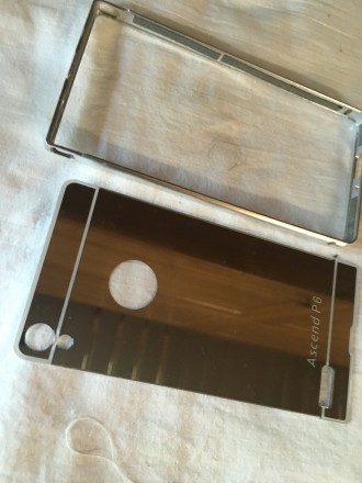 Чехол для телефона P7 p6 алюминиевая металлическая рамка и зеркальная акриловая . . фото 2