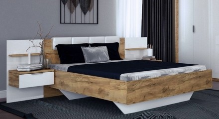 Двуспальная кровать Асти с комбинированным изголовьем – одна из наших самы. . фото 2