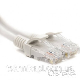 Патч-корд PowerPlant Cat5E UTP 20 м, белый - кабель для передачи сигналов, состо. . фото 1