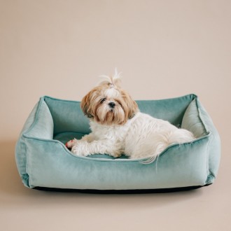 Лежак для Собак Котів та Кішок Dreamer Velour Tiffany з бортами зі знімним чохло. . фото 5