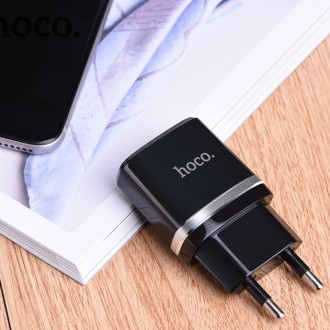 Сетевой адаптер HOCO C12 Smart 2USB-2.4A подходит для зарядки мобильной техники . . фото 8