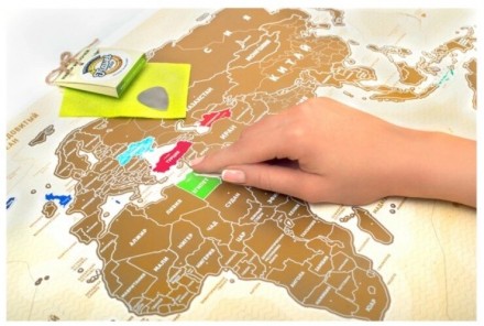 Карта "Travel map" - это большая настенная карта мира со специальным скретч-покр. . фото 4