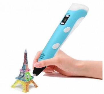 3D ручка бирюзовая c LCD дисплеем (3D Pen-2) +Подставка + комплект пластика 20 ц. . фото 4