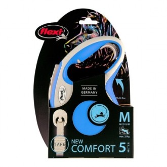 Рулетка Flexi для собак NEW COMFORT M 5 м до 25 кг лента синий арт. FL 043639 . . . фото 3