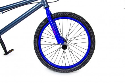 Трюковый велосипед 20 "JXC BMX". Черный с синимТрюковый велосипед "JXC BMX" стан. . фото 6