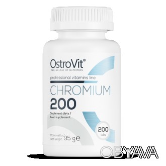  OstroVit Chromium 200 - пищевая добавка в форме таблеток, содержащих хром. Пико. . фото 1