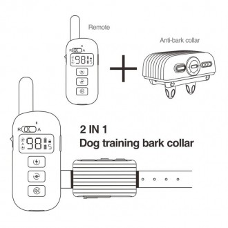 2 в 1 электронный ошейник для дрессировки + антилай Электронный ошейник для дрес. . фото 6