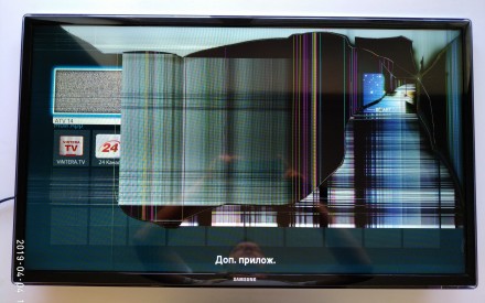 Модуль снят с телевизора Samsung UE32F6330AK с механическим повреждением матрицы. . фото 6