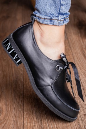 Женские туфли черные Generous 3122 Туфли женские выполнены из натуральной кожи. . . фото 6
