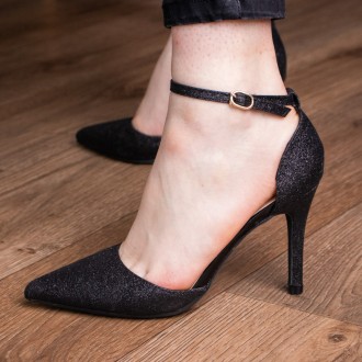 Женские туфли черные Quana 2612 Туфли женские выполнены из искусственной кожи с . . фото 4
