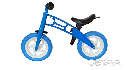 Беговел Cross bike голубой, упаковка - коробка. Характеристики: колеса - 12 дюйм. . фото 1