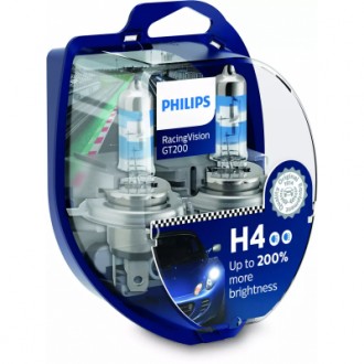 Автолампа Philips H4 RACING VISION +200%, 2 шт блістер (12342RGTS2). Бровари. фото 1 Автолампа Philips H4 RACING VISION +200%, 2 шт блістер (12342RGTS2). Бровари. фото 1