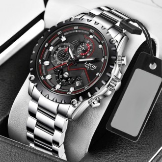 Lige –бренд мужских наручный часов стандарта ICO:9001. Часы имеют стильный дизай. . фото 3