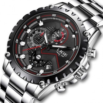 Lige –бренд мужских наручный часов стандарта ICO:9001. Часы имеют стильный дизай. . фото 2