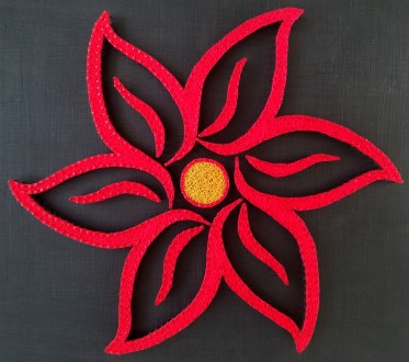 Картина в стиле String Art "Красный цветок".
Ручная работа.
Размер: . . фото 3