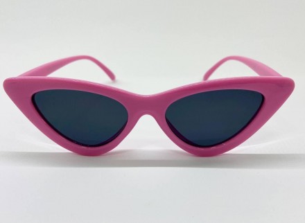 Женские очки солнцезащитные в розовой пластиковой оправе с треугольными линзами . . фото 6