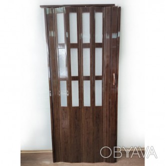 Дверь гармошка полуостеклённая метровая, межкомнатная дверь пластиковая
Полуосте. . фото 1