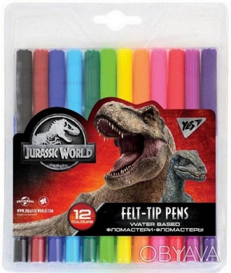 Фломастери 12 кольорів Jurassic World YES 650440
 
Вентильований ковпачок. Корпу. . фото 1