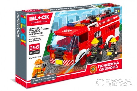 Конструктор IBLOCK PL-920-126 Пожежна служба, 256 деталей, в коробці 36*23*4,5 с. . фото 1