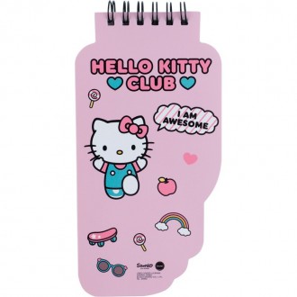 Блокнот В7 на спіралі KITE Hello Kitty нелінований 50арк картонна обкладинка HK2. . фото 4