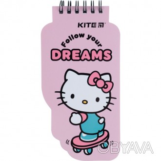 Блокнот В7 на спіралі KITE Hello Kitty нелінований 50арк картонна обкладинка HK2. . фото 1