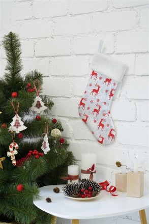 Носок для подарков ColorWay Merry Christmas, 38см, White/Deer 
 
Отправка данног. . фото 4