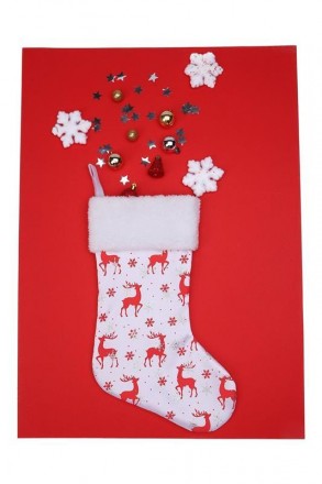 Носок для подарков ColorWay Merry Christmas, 38см, White/Deer 
 
Отправка данног. . фото 3