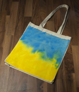 Сумка, эко-сумка или шопер с ручной росписью. Практическая и удобная для покупок. . фото 3
