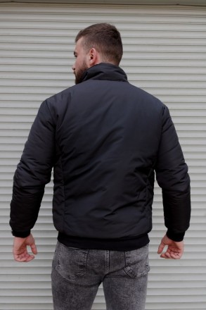 Артикул: 1680
 Утепленная мужская куртка бомбер чёрная
Размеры: S,M,L,XL | на фо. . фото 5