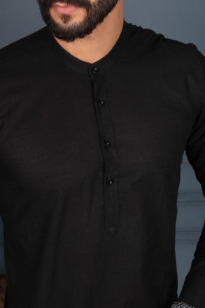 Рубашка пр-во Турция 100%хлопок (выглядит как лён)
Размеры S,M,L,XL,XXL цвета че. . фото 5